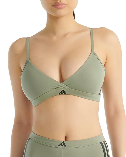Adidas 3 Stripes Active Essentials Cotton Triangle Wrap Bralette Sujetador Mujer