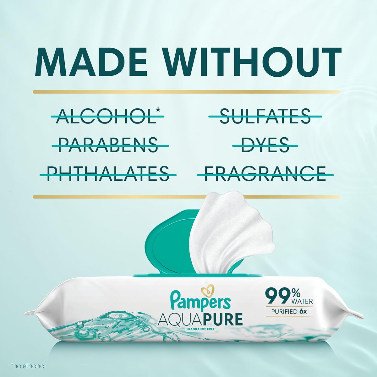 Baby Wipes Fitment, 672 count - Pampers Aqua Pure Sensitive Baby Wipes