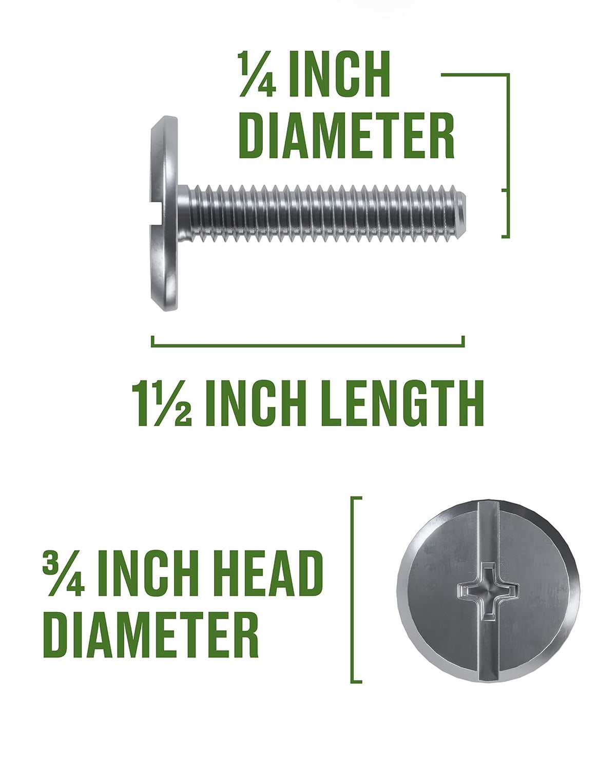 Hillman 831493 Stainless Steel Hurricane Bolts (1/4" x 1-1/2") - 100 pieces