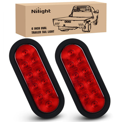 Nilight Juego de 4 Barras de Luz LED Redonda 12 cm 27 W 3000 lm Foco Amplio Multiuso, 15016F-C - Trailer Lights