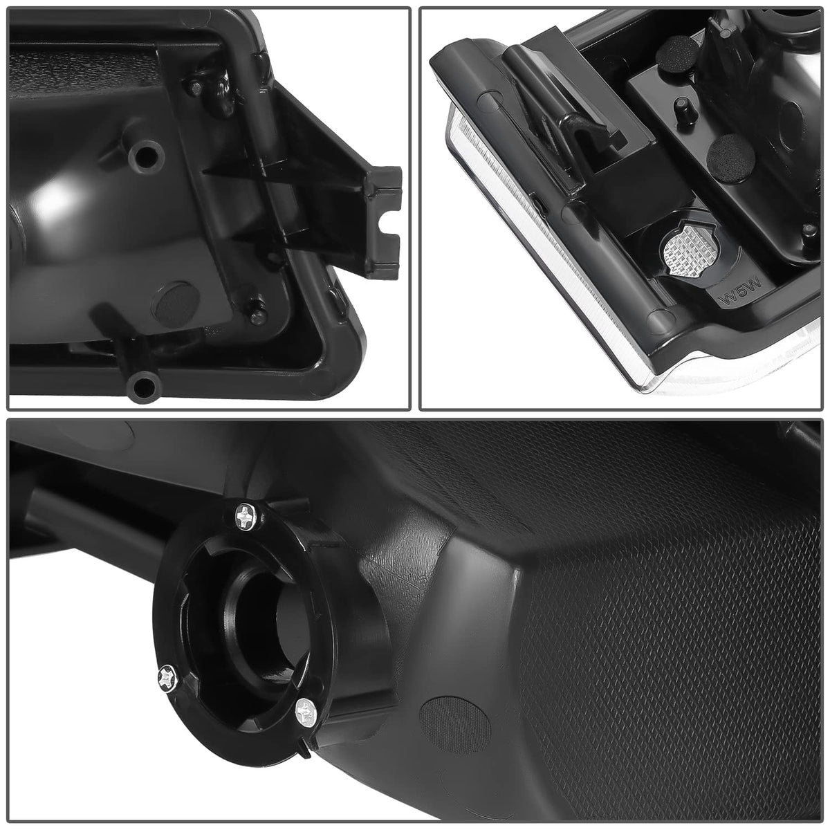DNA Motoring Par de Faros LED DRL con Señal de Giro para Chevrolet Silverado 2003-2014, Negro/Transparente HL-LB5-CSIL03-BK-CL1