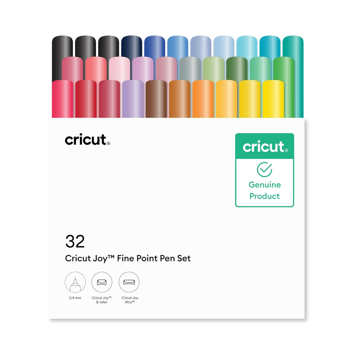 Cricut Joy Juego de bolígrafos de punta fina, 0,4 mm (32 unidades)