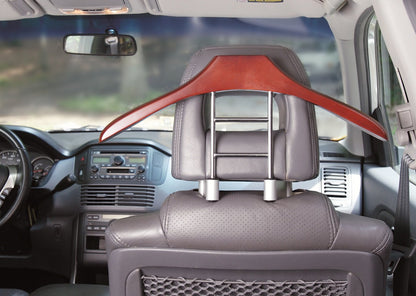 Maxsa 20022 - percha de ropa de mayordomo de coche para coches, perfecto para traje, chamarra, chamarra, camisa, bolso y accesorios, diseño de madera maciza y metal, organizador de asiento duradero y