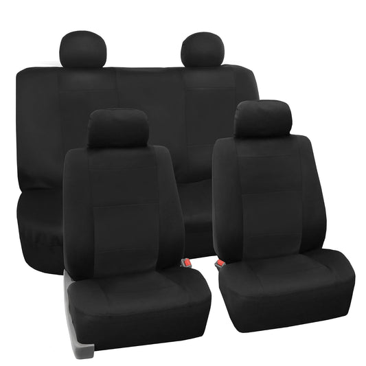 FH GROUP FB085BLACK114 Seat Cover (Premium Waterproof Full Set with Bench Black)