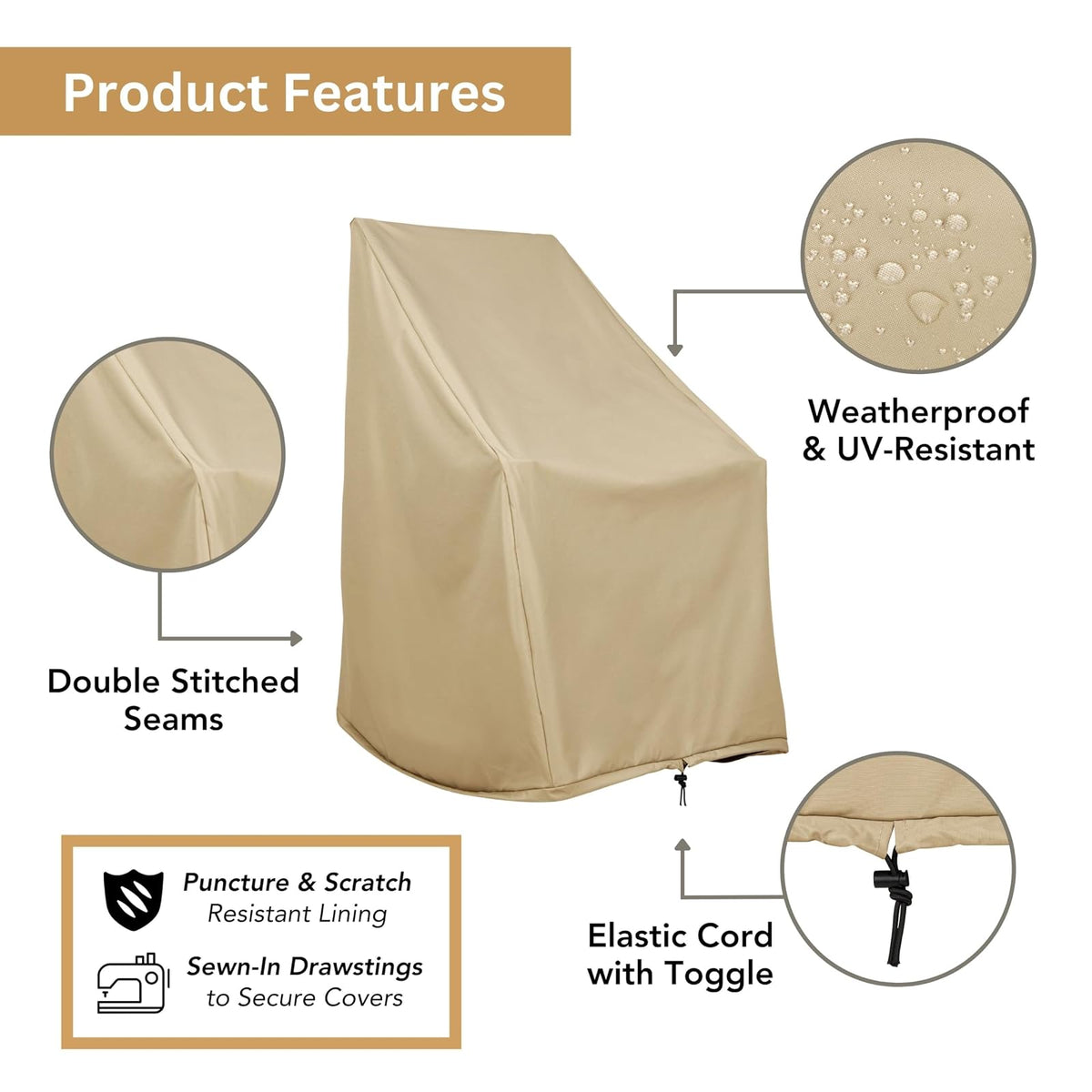 Shine Company 4363 - Juego de 2 Fundas para mecedoras para Exteriores Resistentes a la Intemperie