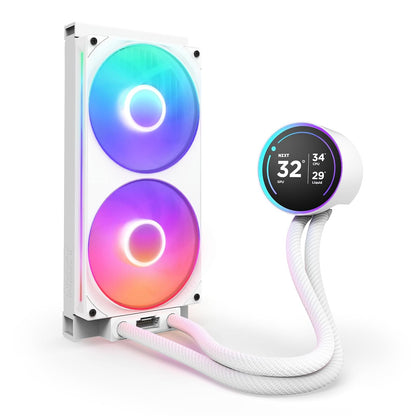 NZXT Kraken Elite 280 RGB 2024 - AIO CPU Liquid Cooler - 280mm Radiator - F280 RGB Core Fan - Customizable 2.72" IPS LCD - NZXT Turbine Pump - AMD® AM5, AM4 - Intel® LGA 1851/1700, 1200/115X - White