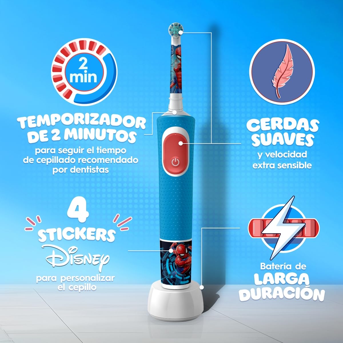 Oral-B Spiderman Cepillo de Dientes Eléctrico para Niños (+3)