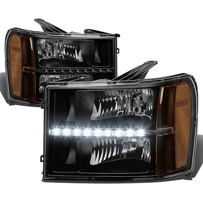 DNA Motoring HL-LED-GMCSIE07-BK-AM Conjunto de Faros, Lado del Conductor y Pasajero