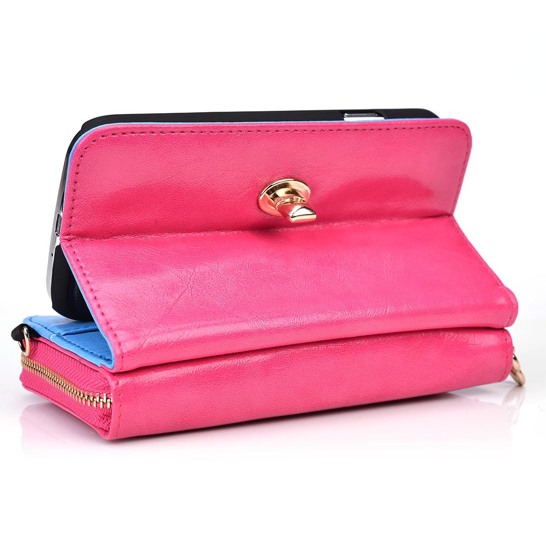 Kroo Magnetic Clutch Wallet for Samsung Galaxy S5 - Frustration-Free Packaging - Magenta
