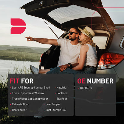 BDFHYK C16-02716 - Soporte de elevación para amortiguadores de gas de 12 pulgadas, 12 libras/58N para ventana trasera Leer Camper, tapa de caja de herramientas, puerta de tapa de gabinete, juego de 2