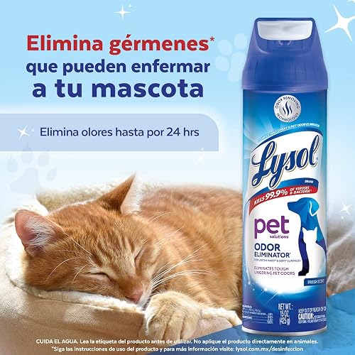 Lysol® Pet Solutions Spray Desinfectante Antibacterial para Superficies y eliminador de olores 425 g