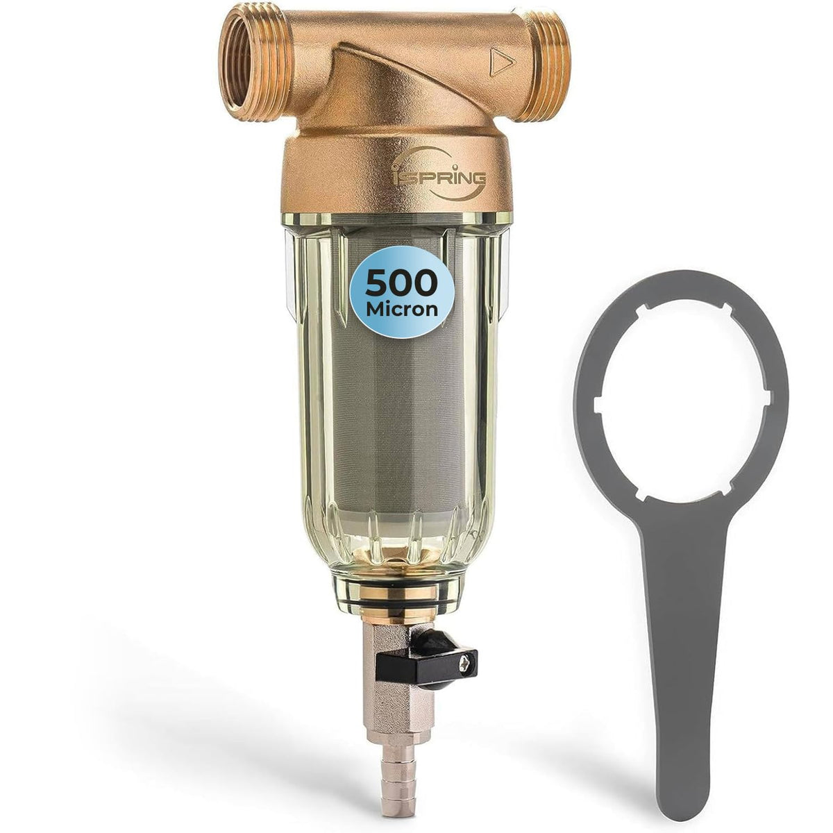 iSpring WSP-100 Filtro de Sedimentos Reutilizable para Toda la Casa - 500 micras