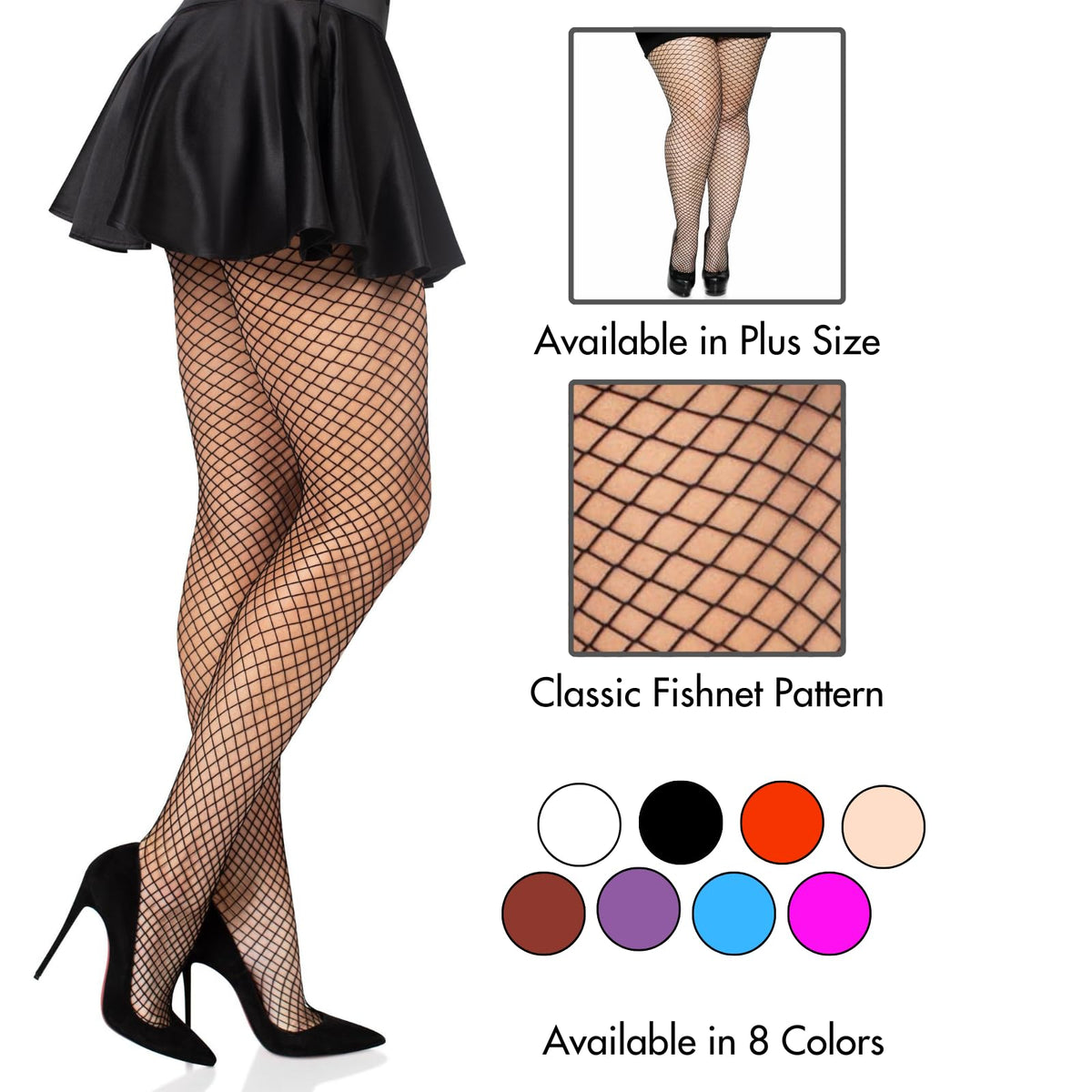Leg Avenue Mallas industriales de licra para mujer