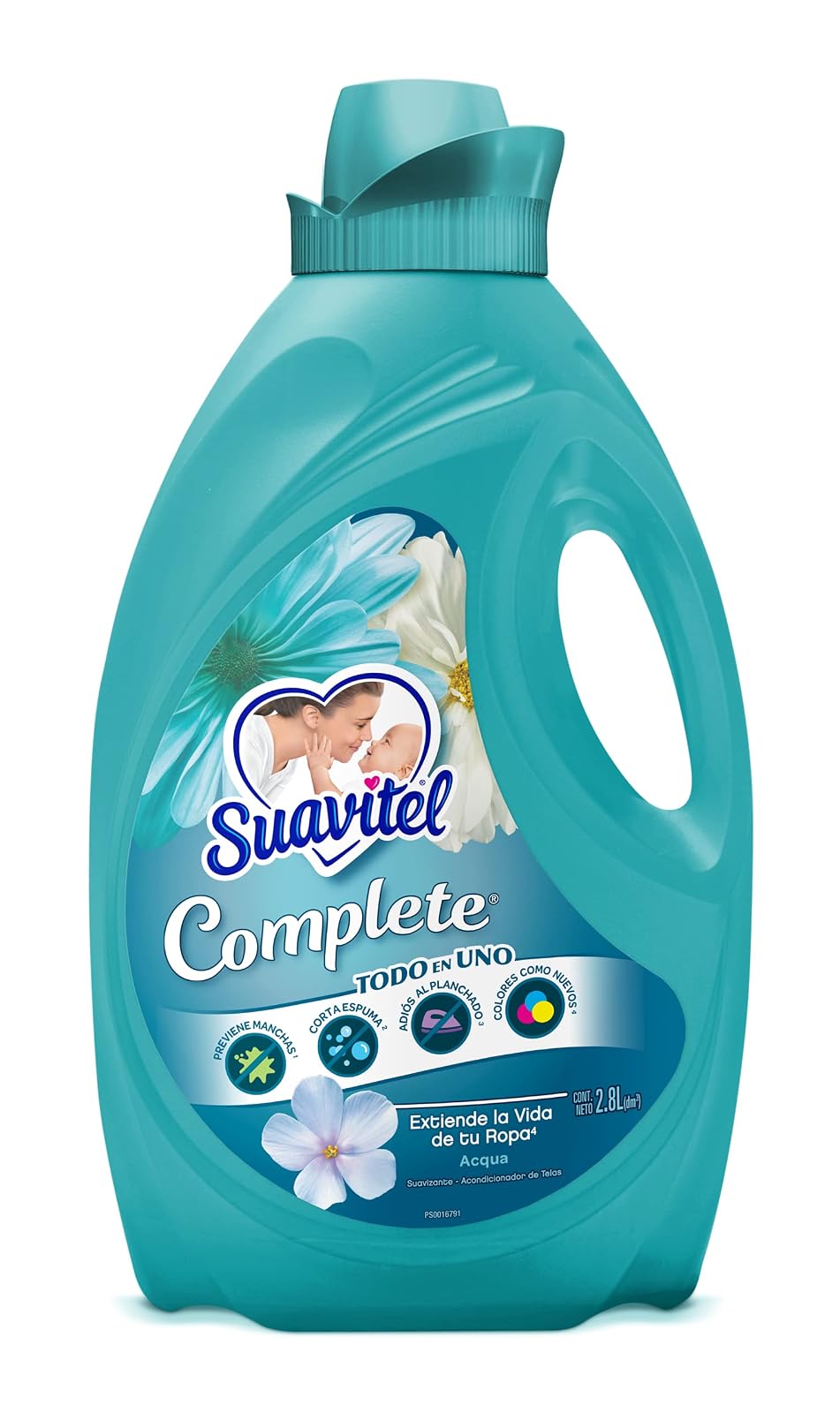 Suavitel Complete Suavizante de Telas Acqua 2.8 L + Suavizante de Ropa Cuidado Superior Bebé Antibacterial, 3 L