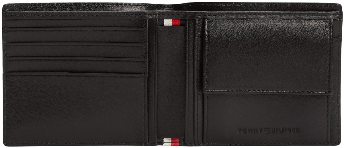 Tommy Hilfiger Cartera Bifold Wallet para para Hombre, Negro