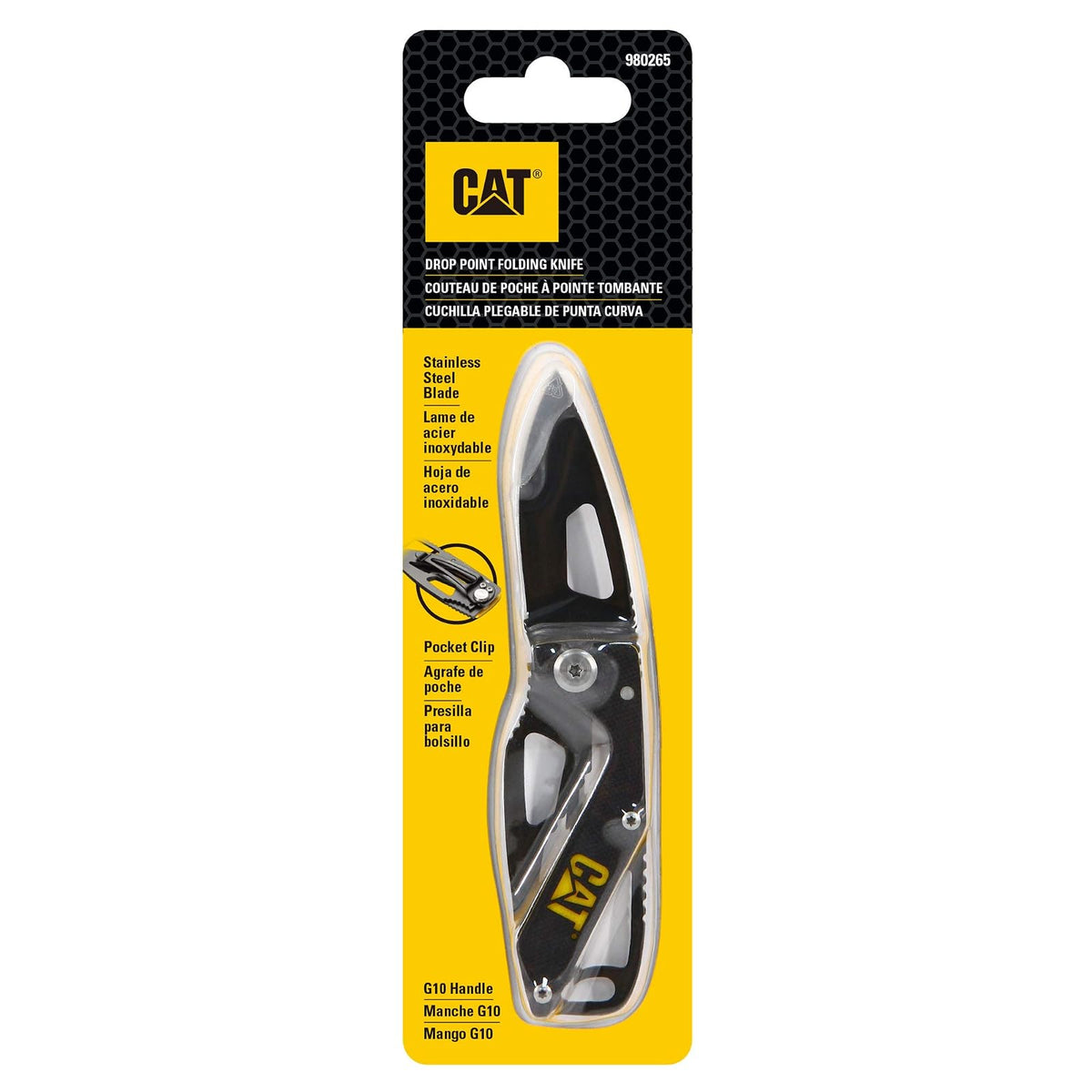 Caterpillar 980265-980265 - Compañero de bolsillo plegable para gato, herramientas de mano, cuchillos, cuchillos, cuchillas