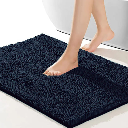 Home Must Haves Alfombra de baño de felpilla Suave y acogedora de Color Azul Marino, Altamente Absorbente, Antideslizante