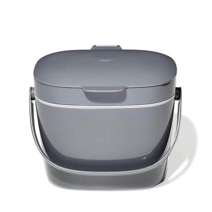 OXO Good Grips - Contenedor de compostaje fácil de Limpiar, carbón, 1.75 galas/6.62 l, plástico, 8.3 Pulgadas de Largo x 10.15 Pulgadas de Ancho x 12 Pulgadas de Alto