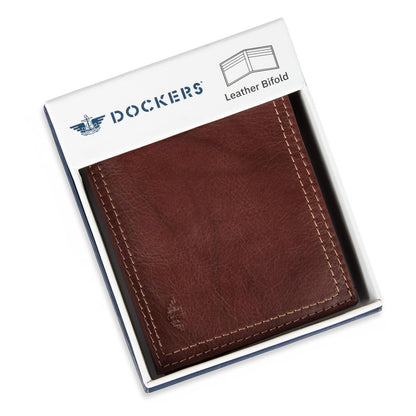 Dockers Cartera de cuero para hombre