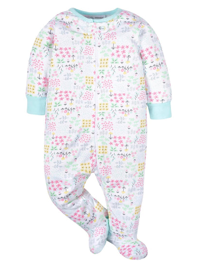 ONESIES Brand Baby Girls' 4-Pack Sleep 'N Play Footies Multi Pack