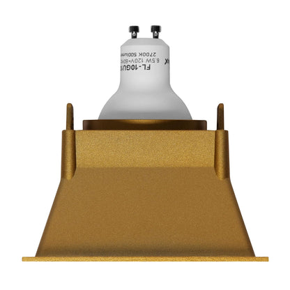 ILLUX Lámpara de empotrar en plafón, Uso en interior, Lampara moderna y Elegante, Incluye foco MR16 de luz cálida 4.5 W, Color Dorado, lampara para recamara, sala, cocina TH-3004.DKT30
