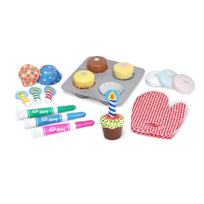 Melissa & Doug Juego De Pastelitos De Madera para Hornear Y Decorar