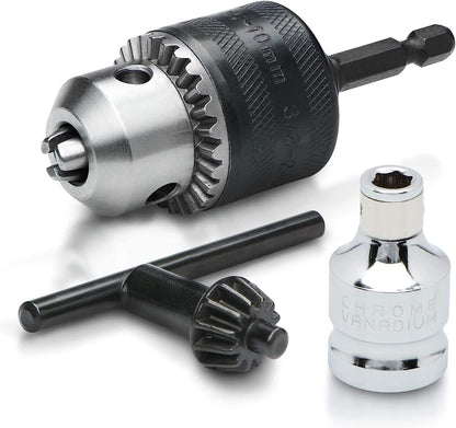 Neiko 20754A Portabrocas de Conversión de 3/8" para Destornilladores de Golpe con Cañas de Cambio Rápido y Adaptador de 1/2"