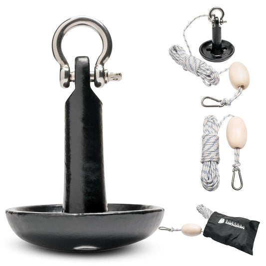 Newport Vessels Kit de Anclaje de Hongos Premium con Bolsa, Cuerda, bouy, y Hardware Inoxidable