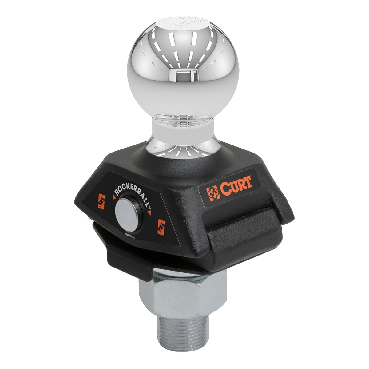 CURT 40247 RockerBall - Bola de Remolque con Enganche de cojín, 7 Libras, 2 Pulgadas de diámetro, vástago de 1 Pulgada