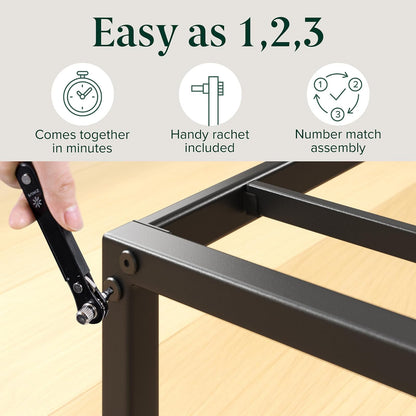 ZINUS Lorelei - Marco de Cama de Plataforma de Metal de 14 Pulgadas, Soporte de Listones de Acero, no Necesita somier, Embalaje ecológico WonderBox (TM), Almacenamiento Debajo de la Cama de 12.5