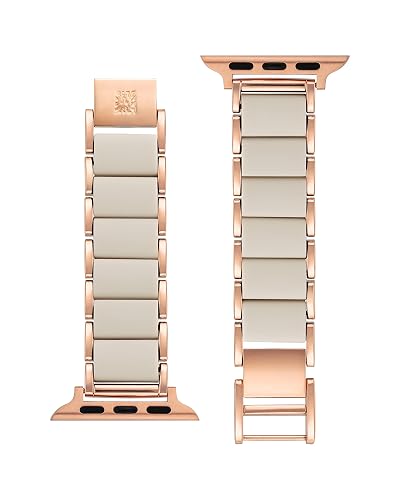 Anne Klein - Pulsera de goma para Apple Watch, segura, ajustable, correa de repuesto para Apple Watch, se adapta a la mayoría de muñecas