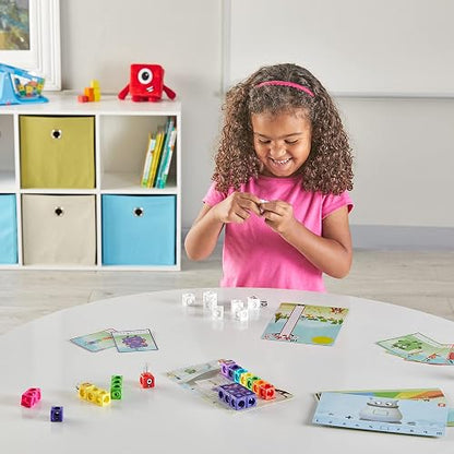 Hand2mind MathLink Cubes Numberblocks 1-10 Juego de Actividades, Actividades de Aprendizaje Preescolar, Bloques de construcción para niños, Contadores de matemáticas, Juguetes educativos