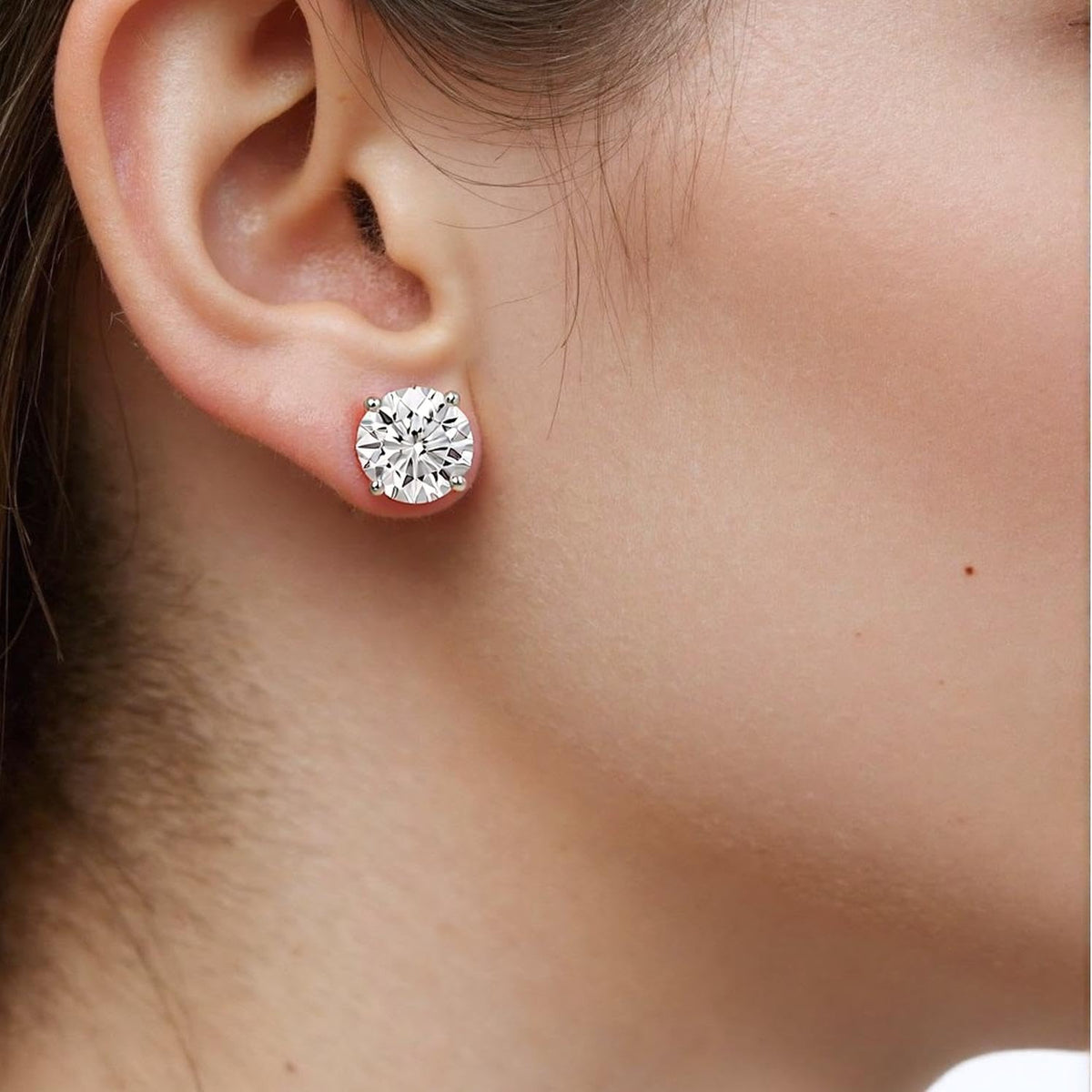 Xyphielle Aretes de zirconio mini de plata esterlina S925, incrustados con diamantes llenos, estilo minimalista coreano, zirconio de 5 mm