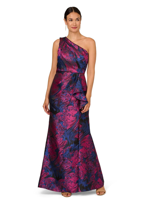 Adrianna Papell Vestido Jacquard de un Hombro Vestido para ocasión especialMujer