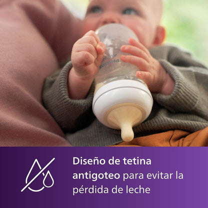 Philips Avent Tetina Natural Response Flujo 4 - Rápido | Facilita combinar pecho y biberón | Solo libera leche cuando succiona | Antigoteo y válvula anticólicos | 4 pz | SCY964/44