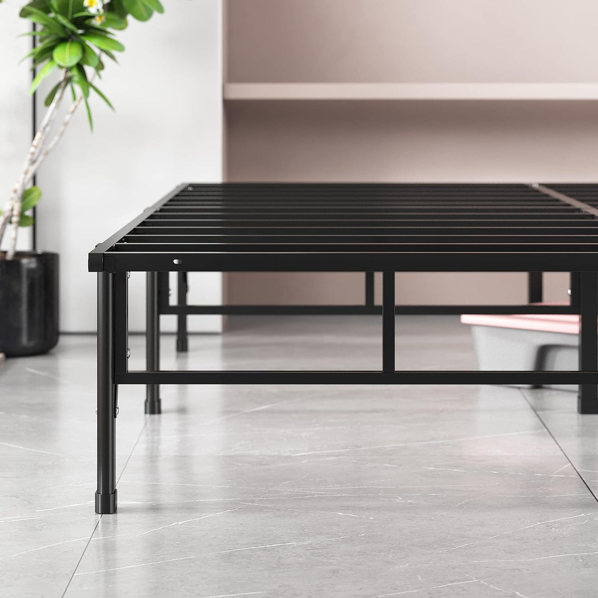 Zinus Smartbase Base de Cama Individual con Patas de Acero Antiderrapantes para Mayor Estabilidad y Resistencia en Caja, Fácil de Armar con Garantía de 5 Años