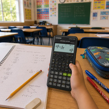 Casio Calculadora Científica, fx-82LA Plus-BK-2, 252 Funciones, Nivel Primaria y Secundaria, Color Negro