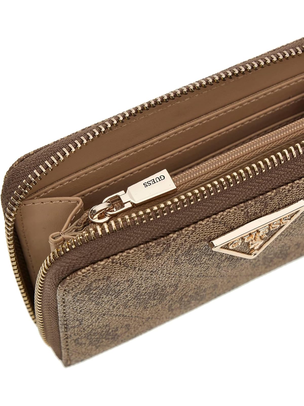 GUESS CARTERA LAUREL II SLG MED ZIP AROUND COLOR CAFÉ LOGO