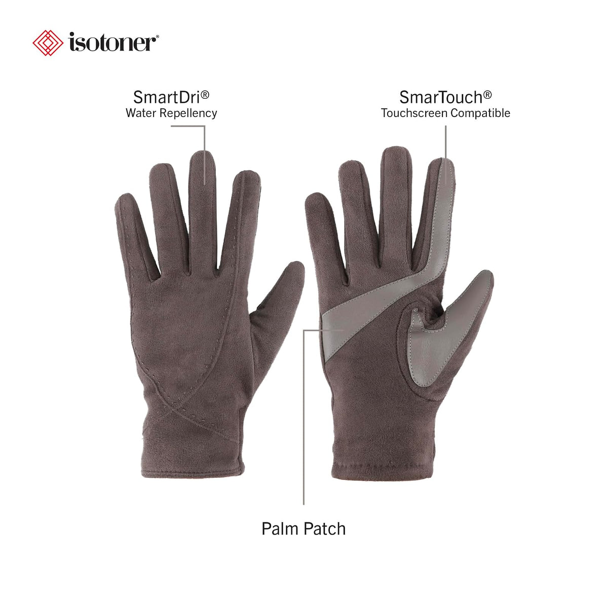 isotoner Women's Water Repellent and Touchscreen Microsuede Gloves GuanteMujer
