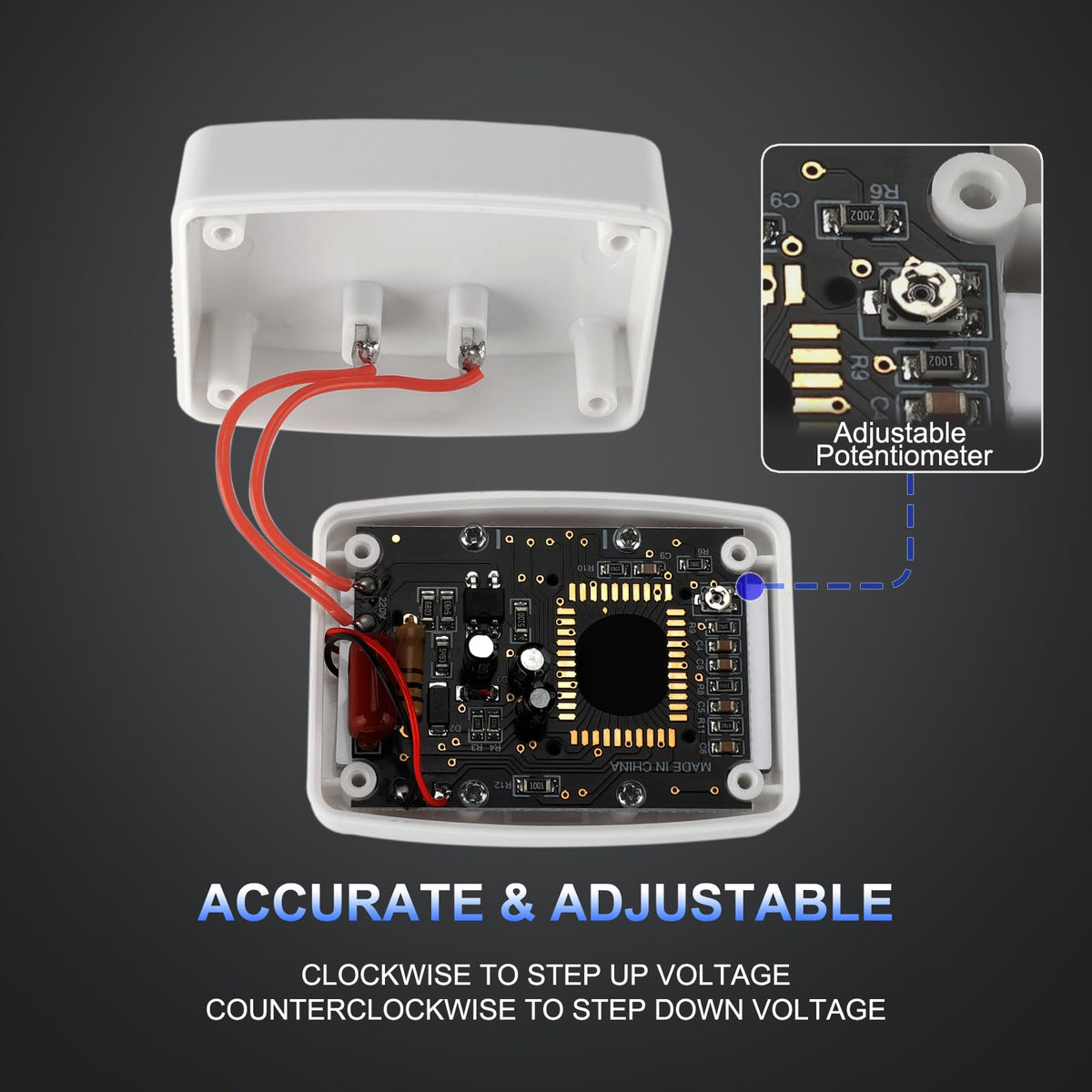 DROK 90538 Flat Plug AC 80-300V Voltage Panel Power Line Volt Test Monitor Gauge Meter AC 110V 220V Digital LCD Voltmeter