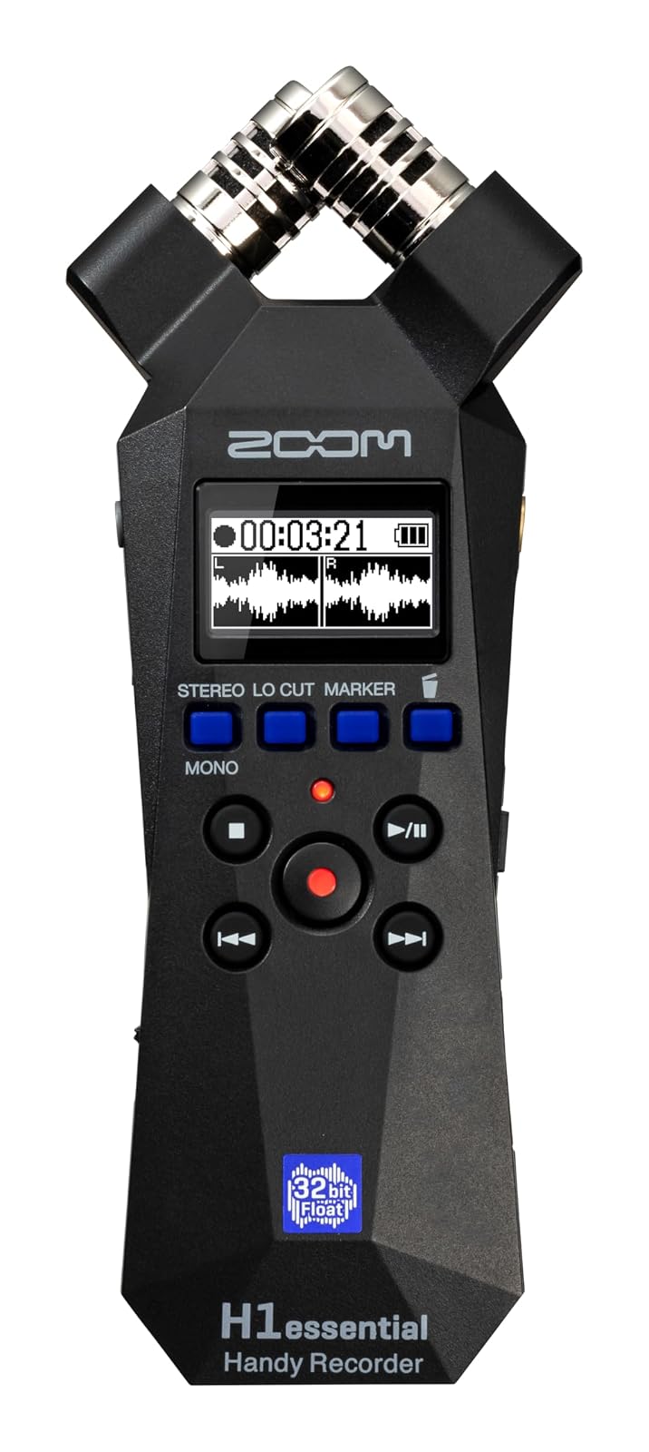 Zoom H1essential - Grabadora estéreo práctica con flotador de 32 bits, accesibilidad, micrófonos X/Y, grabación a tarjeta SD, micrófono USB, portátil, para músicos, podcasters, cineastas y creadores