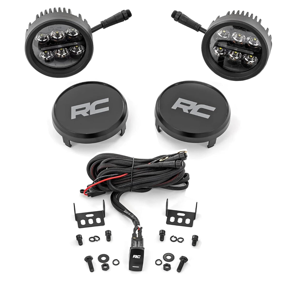 Rough Country Luces LED Redondas Duales de 3.5", 36 W, 3,240 Lúmenes, con DRL Ámbar, para Jeeps y Camionetas 70900A