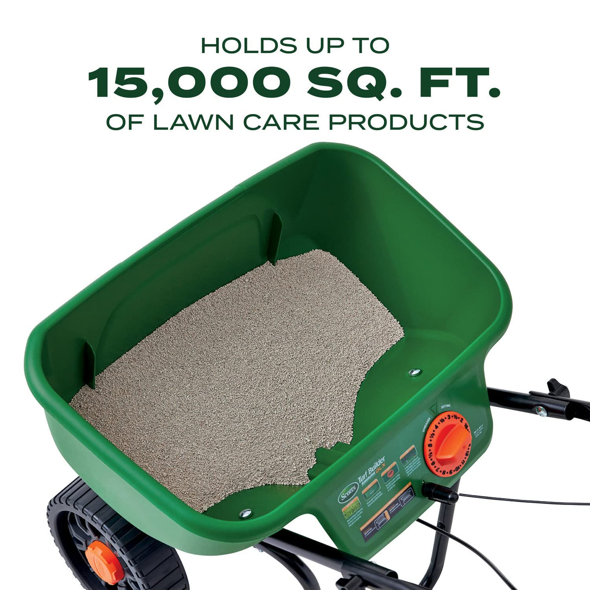 Scotts Turf Builder EdgeGuard DLX Difusor de transmisión para Semillas, Fertilizantes, Sal, derretimiento de Hielo, soporta hasta 15.000 pies Cuadrados Producto