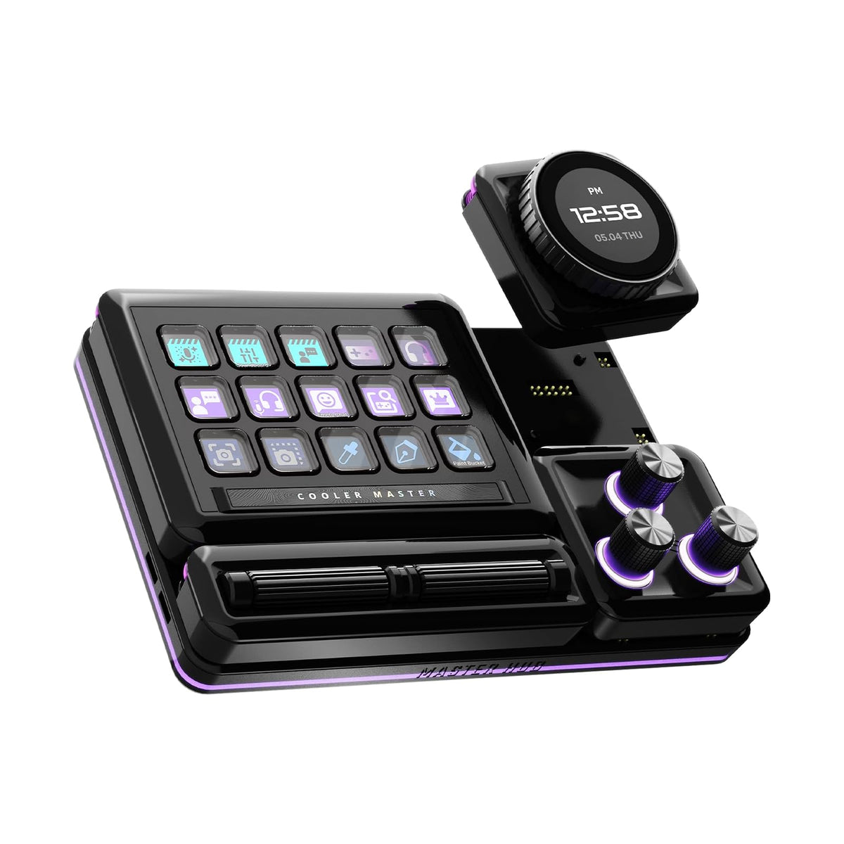 Cooler Master MasterHUB 3xKnob Module: MHKB03AA22 Plataforma Modular Freeform 2.0 - Control de precisión con perillas Personalizables y LED RGB