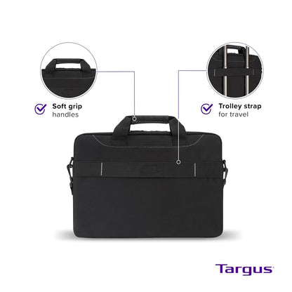 Targus Business Casual Slipcase with Shoulder Strap for 15.6-Inch Laptops, Black (TSS898)