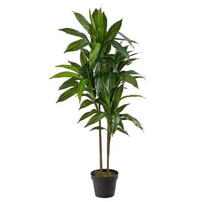 Nearly Natural 6585 Dracaena Decorative Silk Plant, 48-Inch, Green | Troncos multitonales, gran planta de seda para interiores, sin mantenimiento, sala de estar y decoración de oficina en casa
