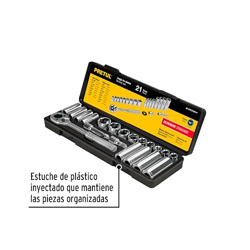 Pretul JD-3/8X21SAE-P, Juego de autoclé de 21 piezas, std, 3/8"