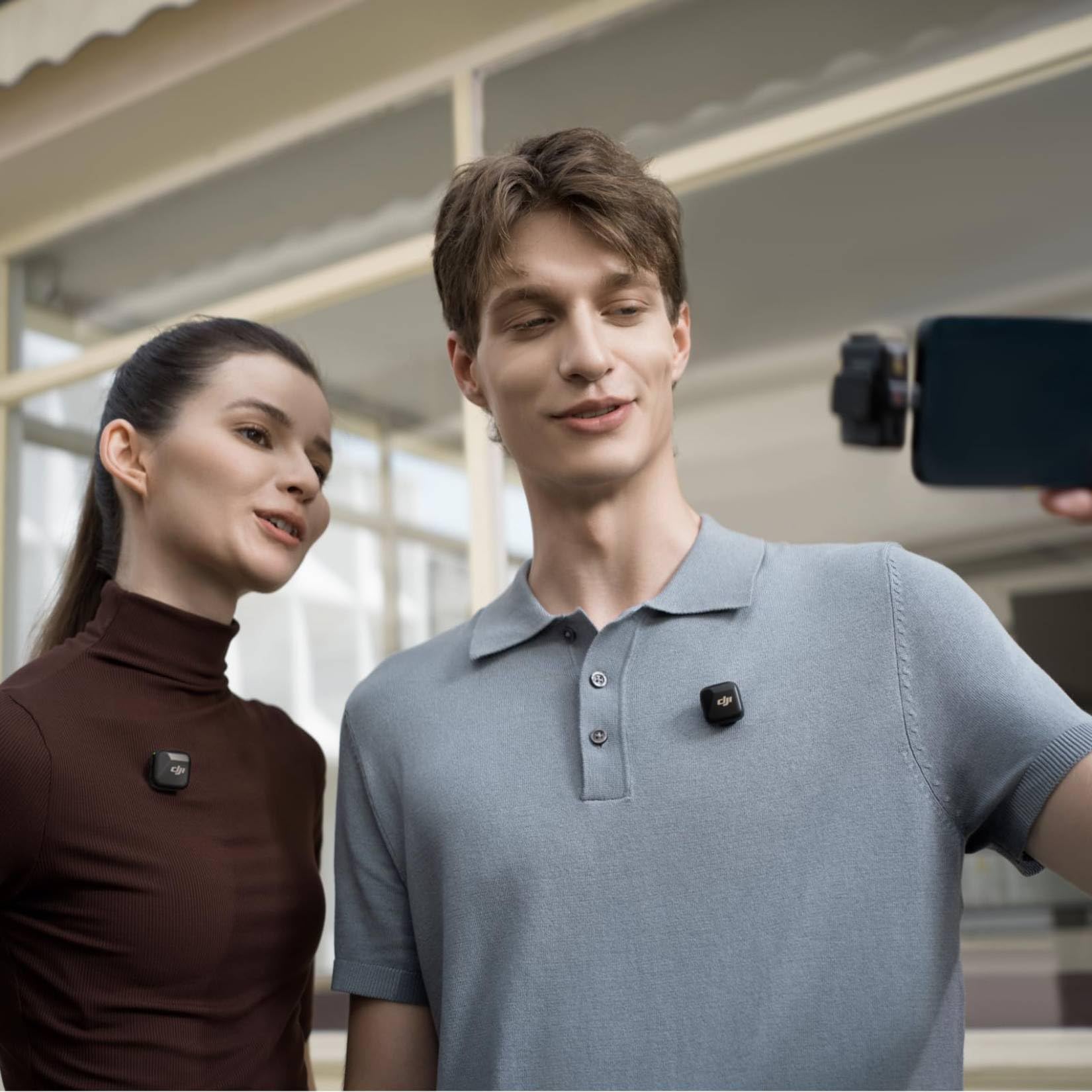 dji Mic Mini (2 TX + 1 RX), Audio Rico en Detalles, micrófono lavalier inalámbrico para cámara/Android, vlog para 2 Personas, producción en Equipo