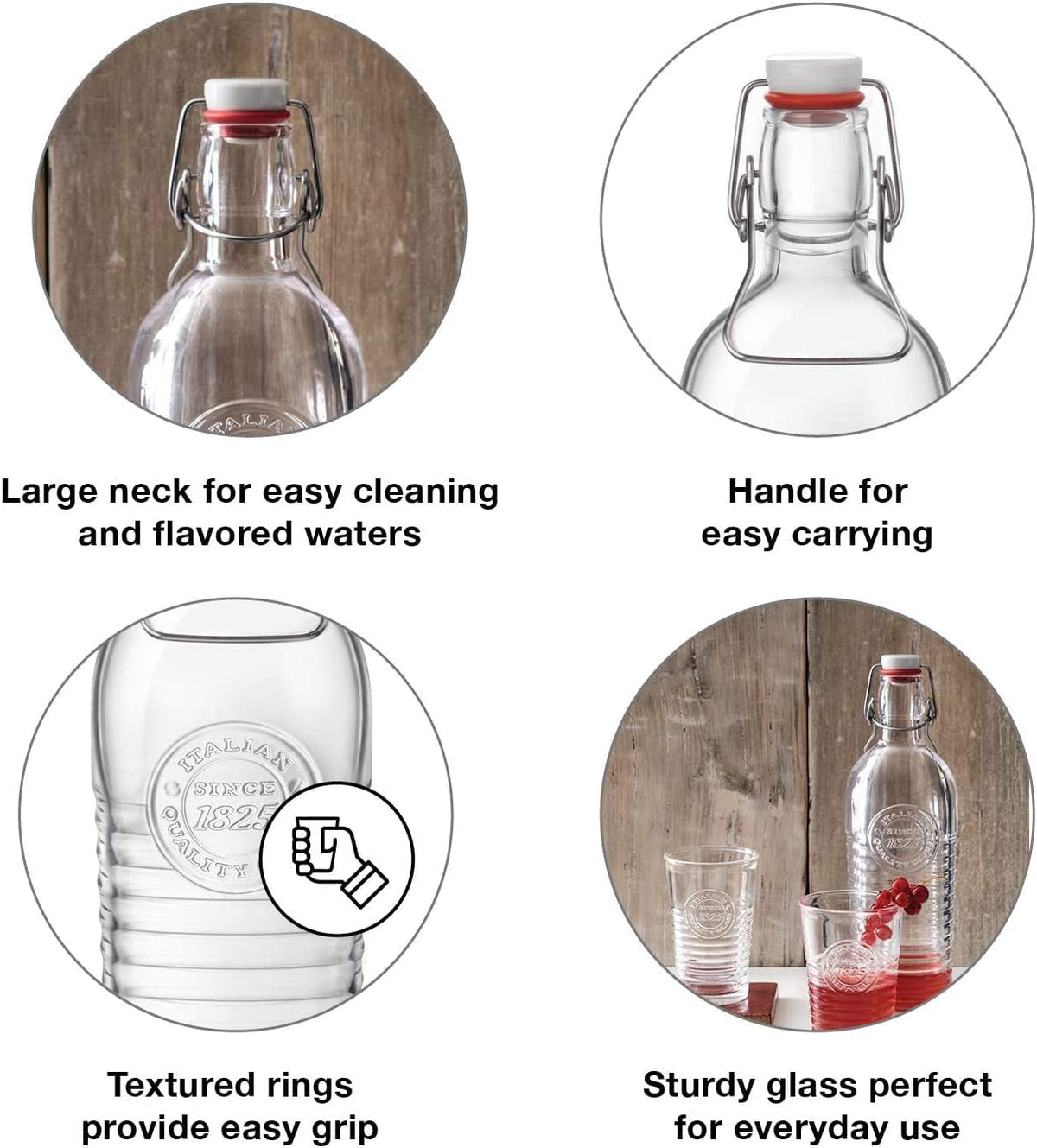 Bormioli Rocco Officina Botella para agua, 1.2 L, transparente