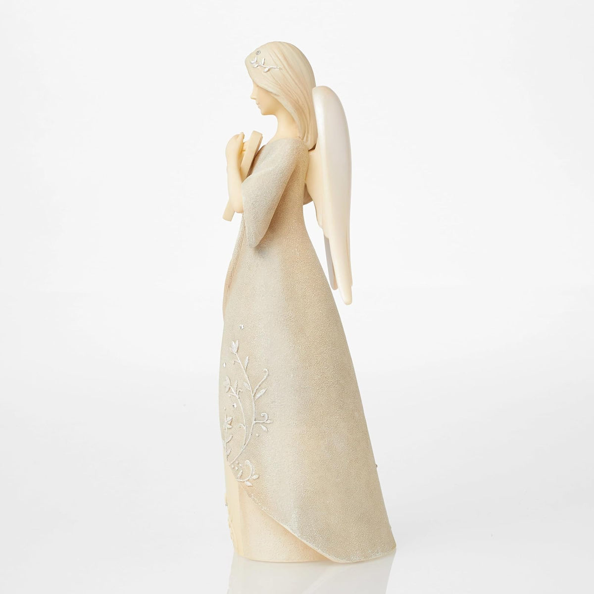 Enesco Foundations Collection Heart Hold You in Heaven - Figura de ángel de Duelo de Resina Pintada a Mano para coleccionar, Cifras Decorativas de ángeles para decoración del hogar, Estatua